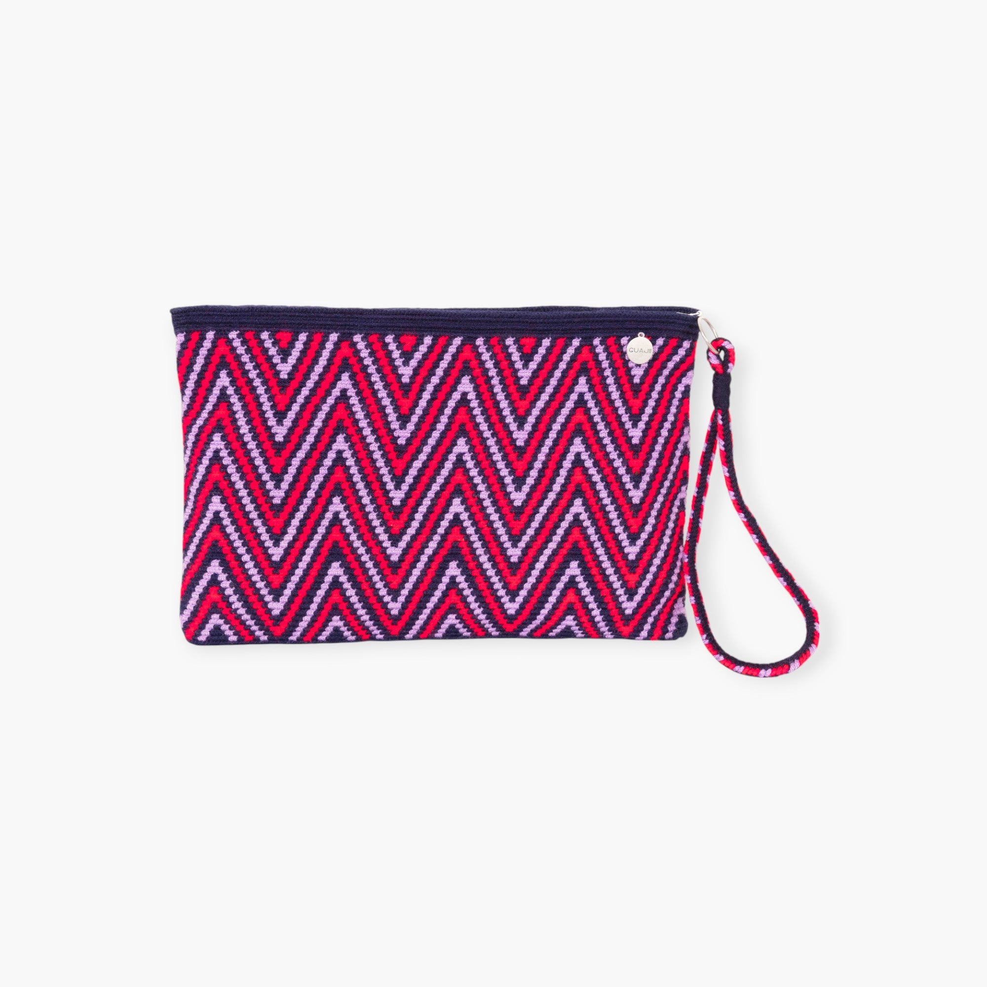 Zigzag square clutch | Navy