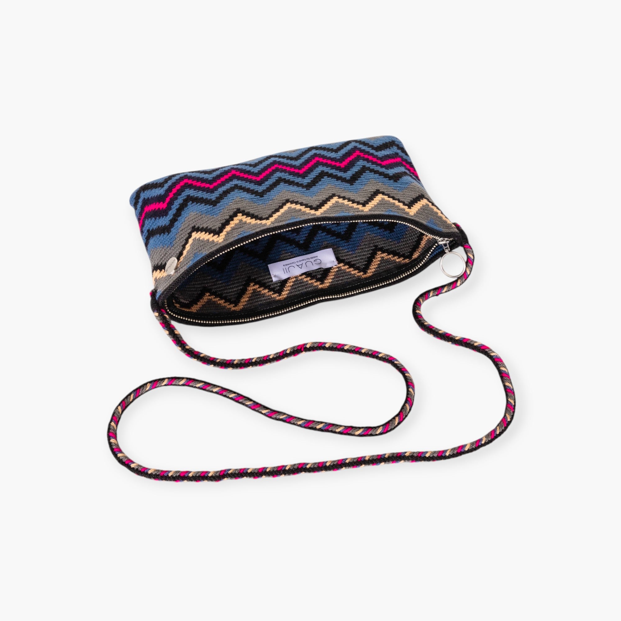 Zigzag crossbody clutch | Steel grey