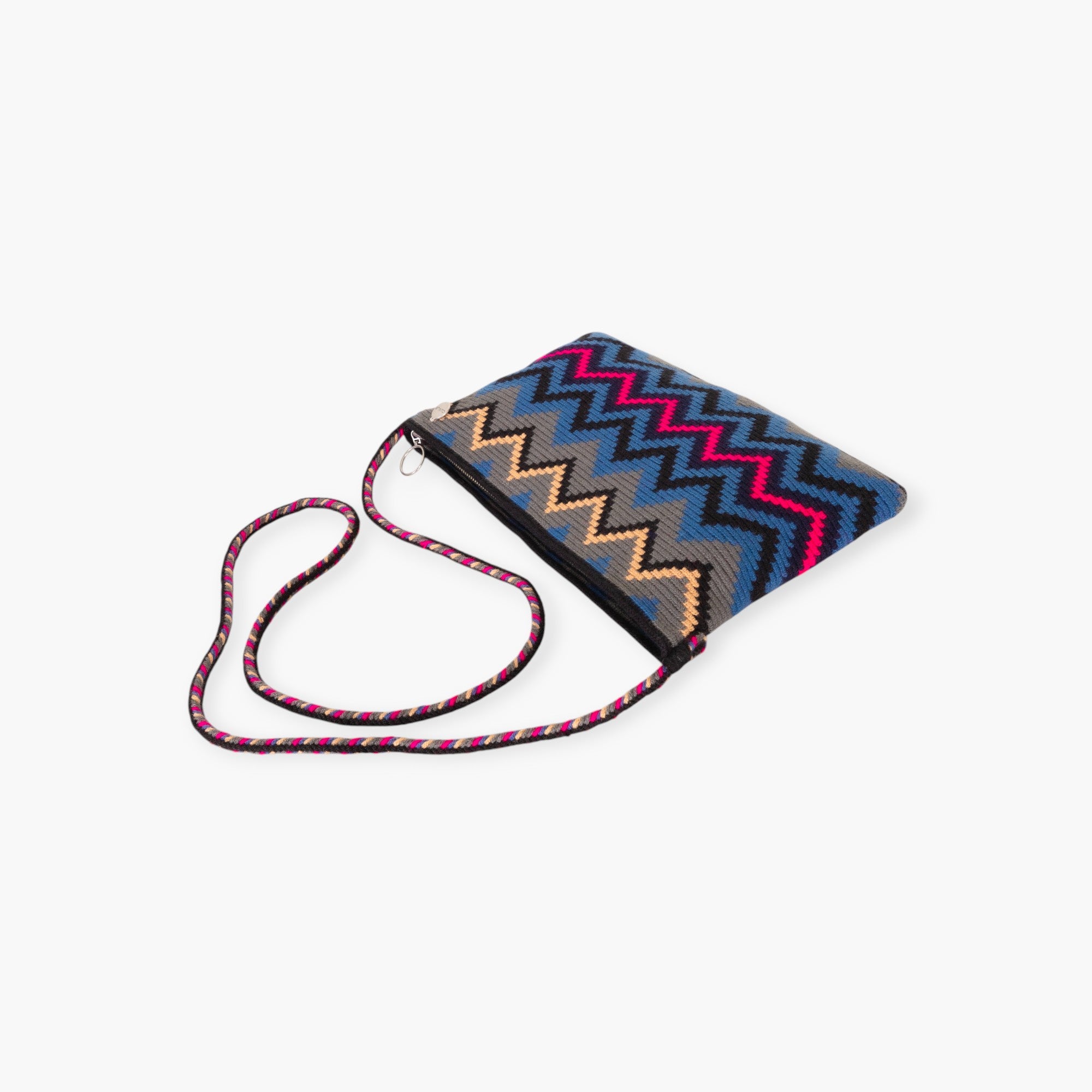 Zigzag crossbody clutch | Steel grey